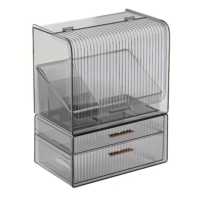 Raft organizues për kozmetikë Unimiks, 38.5x30x19cm, transparent