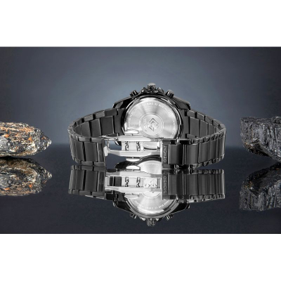Orë kronograf Giewont GW3970-B1, titanium, xham safir, e zezë