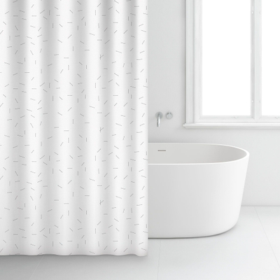 Perde dushi Rayen Premium, 180 x 200 cm, 100% pambuk, e bardhë