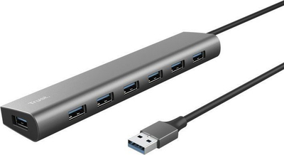 Hub USB Trust Halyx, 7 porta USB 3.2 Gen 1, trup alumini, gri