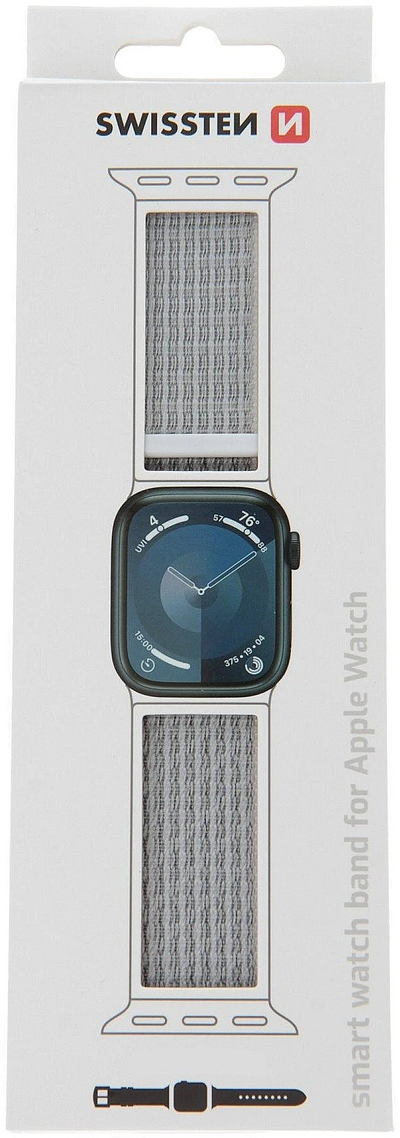 Rrip ore Swissten najllon për Apple Watch, 42/44/45/49 mm, najllon, i bardhë