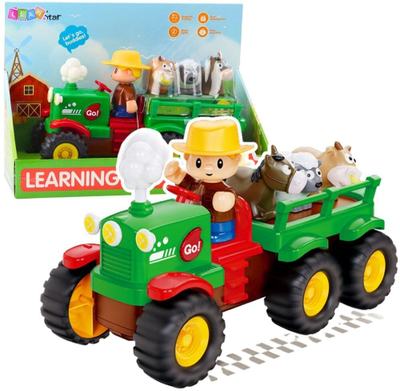 Lodër edukative traktor Farmer Fun Truck, interaktive, me drita edhe zhurma, shumëngjyrëshe