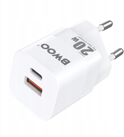Karikues muri Bwoo Mini CDA156, 20W, USB C dhe USB A, i bardhë