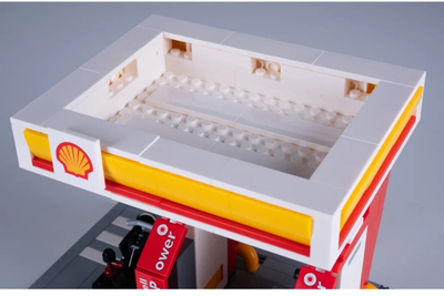 Сет градежни играчки Јамара CaDA Shell бензинска станица, 305 делови, со градежни тули, шарен
