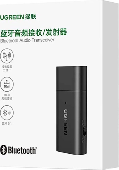 Adapter Bluetooth Ugreen UGR1207, dykahësh 5.1, transmetues edhe marrës, 3.5 mm, i zi