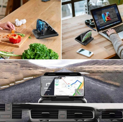 Mbajtëse telefoni për veturë For Cockpit 51J, për pult, për telefona deri 7", e zezë