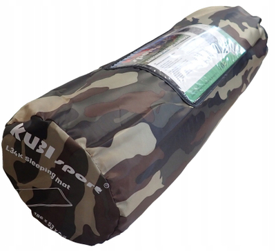 Dyshek vetëfryrës për kamping KUBISPORT Tourist Light, 186x53 cm, 2.5 cm trashësi, kamuflazh kaki