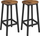 Set karrigesh bari Vasagle LBC076B01, 2 copa, 65 cm, dru rustic, skelet metalik i zi