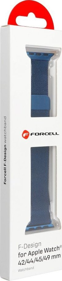 Rrip ore FORCELL F Design Band për Apple Watch, çelik inox, madhësi 42 44 45 49 mm, blu