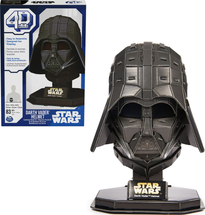 Set modelimi 3D 4D Build Star Wars Darth Vader Helmet, 83 pjesë, karton, i zi