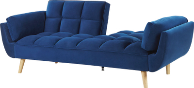 Divan-krevat ASBY Velvet, 3 vende, kadife, blu e errët