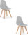Set karrigesh Kito, 2 copa, material polipropilen dhe dru, gri
