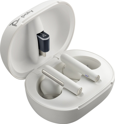 Kufje wireless Poly Voyager Free 60, true wireless, reduktim zhurme, të bardha