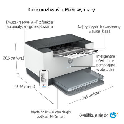 Ласерски печатач HP LaserJet M209dwe, AirPrint, Wi-Fi, бел