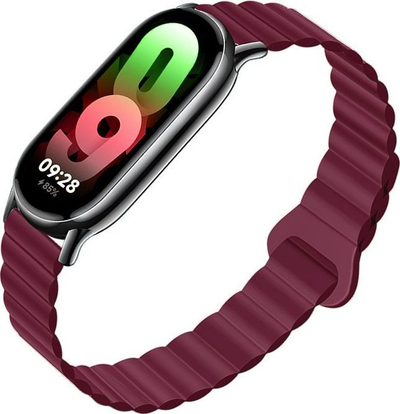Rrip smart Forcell F-Design Fx8 për Xiaomi Mi Band 8, poliestër i ricikluar, ngjyrë burgundy