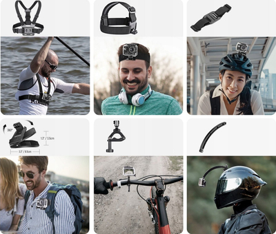 Set montimi Neewer GP-50 për GoPro DJI Insta360, 50 në 1, me kutí mbrojtëse, ngjyrë e zezë