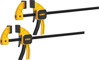 Shtrëngues automatik Dewalt Medium Trigger Clamp, 300mm, set 2 copë, i verdhë e zi
