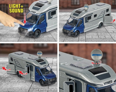 Kamper lodër Majorette Grand Hymer B-Class, 19cm, metal, shumëngjyrësh