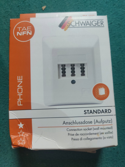 Prizë telefoni Schwaiger TDA1237, TAE NFN, montim në mur, e bardhë