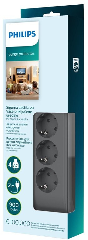 Shtrirës rryme Philips Power Squid, 4 dalje, i bardhë