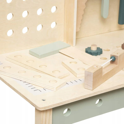 Set punëtori druri për kalamoj Atmosphera for Kids DIY Workbench Toy, gati 75cm, ngjyrë natyrale