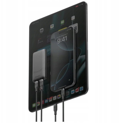 Полнач за ѕид Energea TravelWorld Edge 65W, 2x USB C PD PPS QC3.0, приклучок САД ОК ЕУ, сиво графит