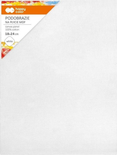 Kanavacë pambuku Happy Color, 18x24 cm, MDF 4 mm, e bardhë