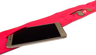Rrip sportiv Avento Sports Belt Twist, me xhep me zinxhir, reflektues, rozë fluor