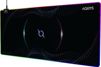 Mousepad gaming AQIRYS Eclipse Extra Large, RGB, tapet i madh për mi, i zi