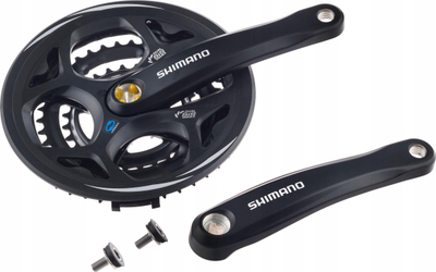 Set pedalorësh biçiklete Shimano Altus M311, 175mm, 7/8 shpejtësi 48/38/28, i zi