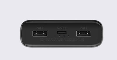 Powerbank Xiaomi Mi 50W, 20000mAh, me 3 porta, e zezë