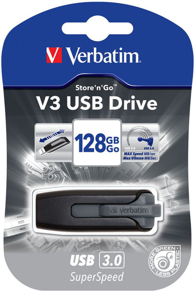 USB Verbatim Store n Go V3, 128GB, USB 3.0, e zezë