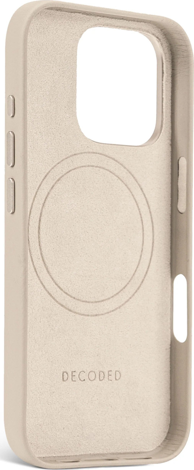 Kapak telefoni Decoded për iPhone 16 Pro, MagSafe, mbron nga goditjet, bezhë