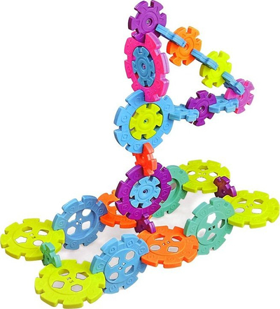 Lodër ndërtimi Snowflake Blocks, 120 copa, shumëngjyrëshe