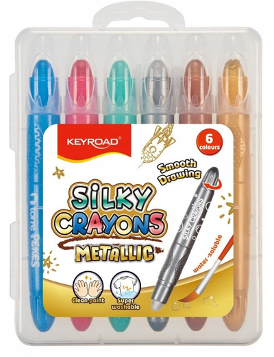 Set bojëra silik Keyroad Crayon Silky KR972942, 6 ngjyra metalike, për fëmijë