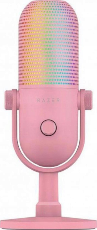 Mikrofon streaming Razer Seiren V3, RGB, USB, rozë Quartz