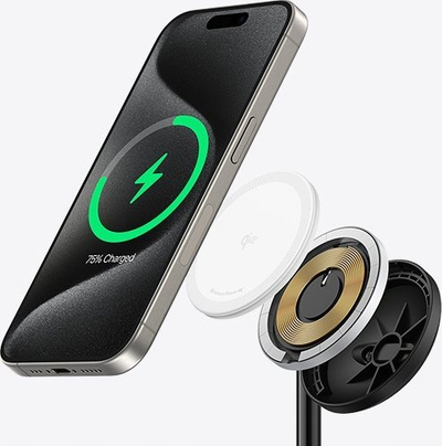 Stacion karikimi magnetik Maggo 3 në 1, 15W, i zi