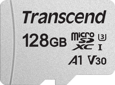 Kartë memorje MicroSDXC Transcend 300S, 128GB, Class 10 UHS I U3, gri