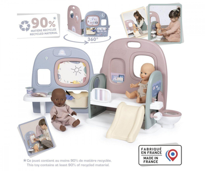 Qendër lojrash për kukulla Smoby Baby Care Doll Daycare, me aksesorë, palosëse, shumëngjyrëshe