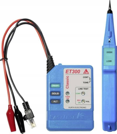 Detektor kabllosh Kurth Electronic EasyTest ET300, për gjurmim linjash, testim vazhdimësie, blu