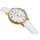 Orë dore për kalamaj Paul Lorens PL12491A2-3C2-2, quartz, rrip lëkure, e bardhë