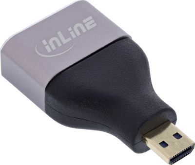 Adapter HDMI InLine Micro HDMI D në HDMI A, 8K UHD, gri