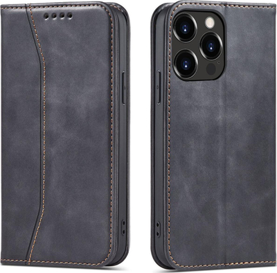 Këllëf telefoni Magnet Fancy për iPhone 14 Pro, tip libër, me xhepa kartash, i zi