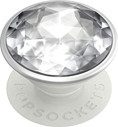 Држач за телефон Popsockets Disco Crystal Silver, самолеплив, сив