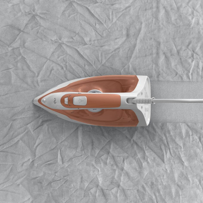 Hekur me avull Tefal FV2C40 Virtuo 30, 2000W, shollë qeramike, portokalli me të bardhë