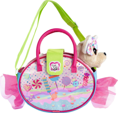 Lodër pelushi qenush Simba Chi Chi Love Candy, 20 cm, me çantë, shumëngjyrësh