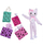 Kukull Barbie Cutie Reveal Cuddly Series Kitten, 10 surpriza, efekt ndryshimi ngjyre, lejla