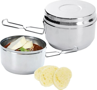 Set ene kampingu KingHoff KH-1373, 3 pjesë, çelik inox, argjendtë