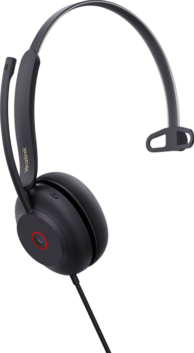 Kufje me kabllo Yealink UH37 Mono UC, USB C dhe USB A, të zeza