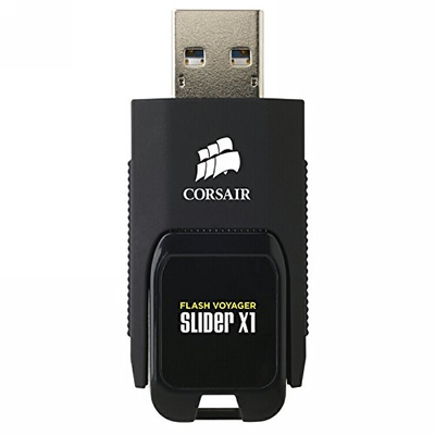 USB Corsair Flash Voyager Slider X1, USB 3.0, dizajn rrëshqitës, e zezë